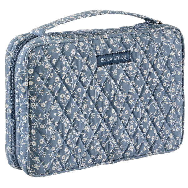 Heritage Blue Floral Small Bible Cover