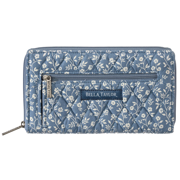 Heritage Blue Floral RFID Wrist Strap Wallet