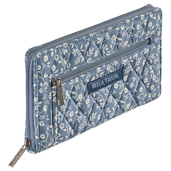 Heritage Blue Floral RFID Wrist Strap Wallet