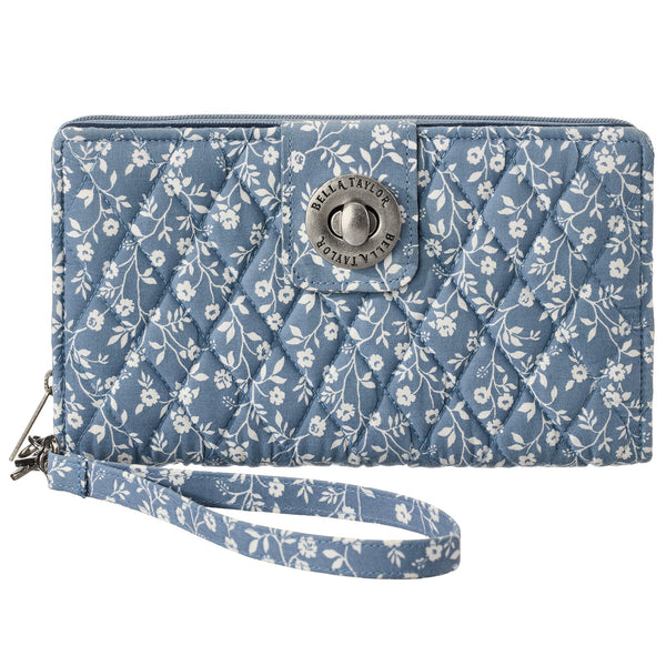 Heritage Blue Floral RFID Cash System Wallet