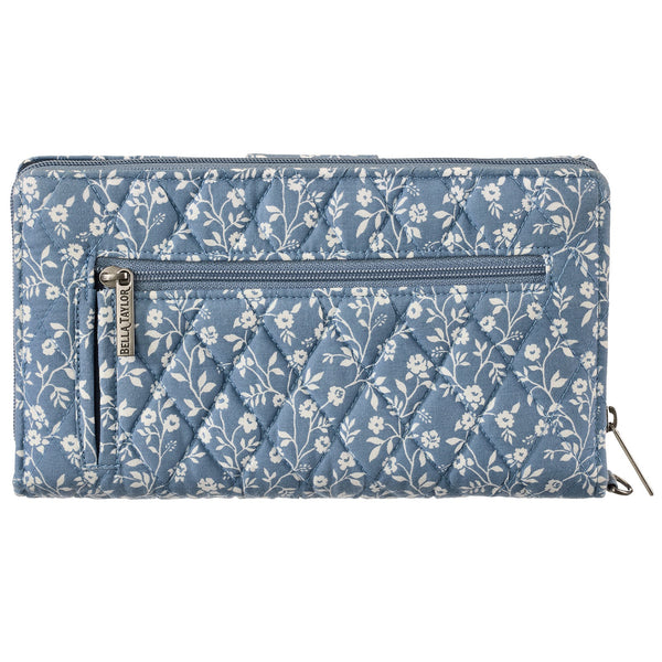Heritage Blue Floral RFID Cash System Wallet