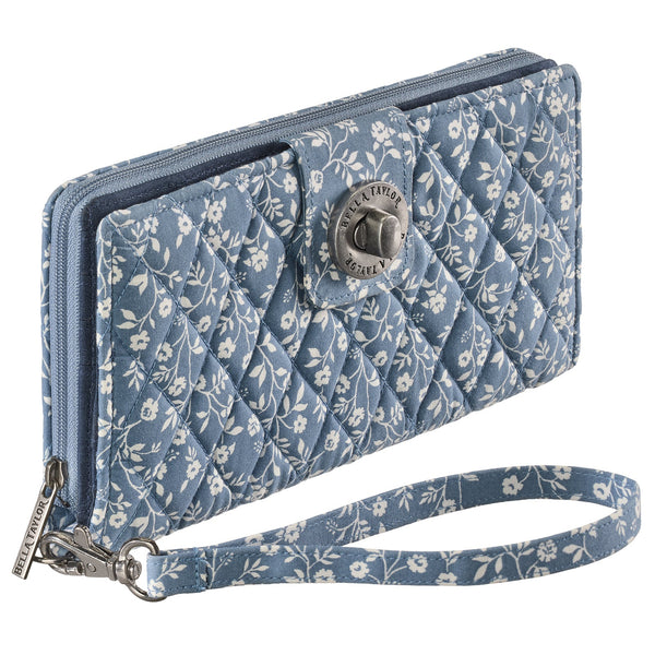 Heritage Blue Floral RFID Cash System Wallet