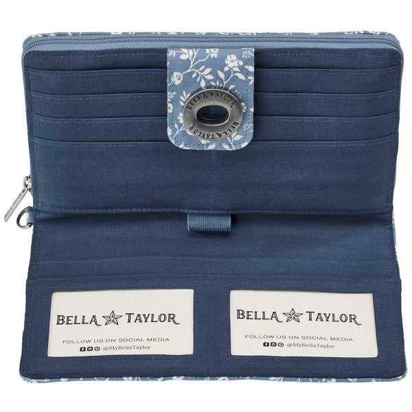 Heritage Blue Floral RFID Cash System Wallet