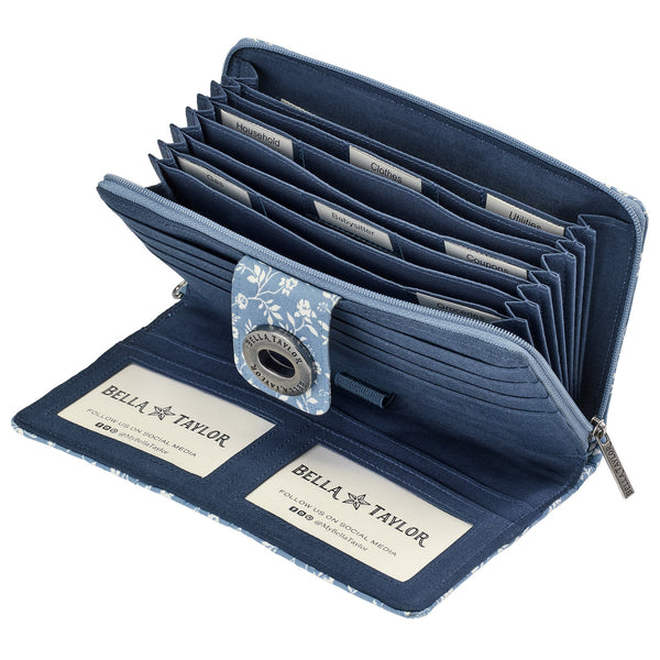 Heritage Blue Floral RFID Cash System Wallet