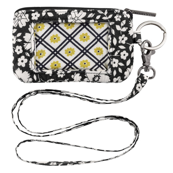 Bicolor Floral Black ID Lanyard