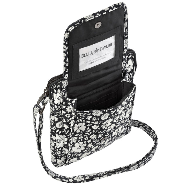 Bicolor Floral Black Mini Crossbody