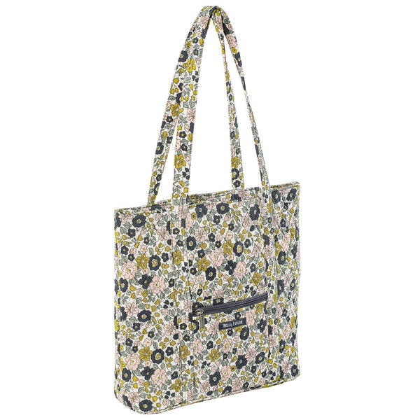 Delicate Floral Charcoal Large Shoulder Tote