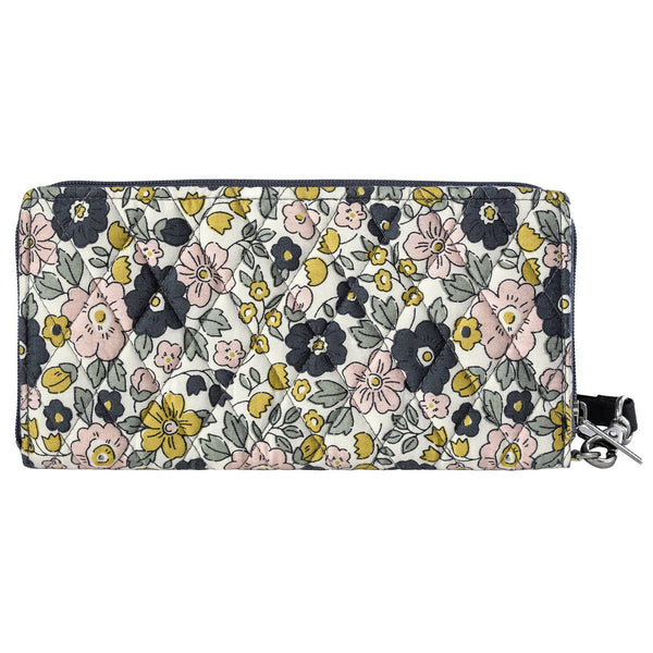 Delicate Floral Charcoal RFID Envelope Wallet