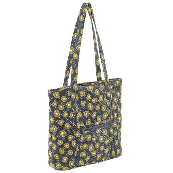 Dotted Daisy Charcoal Large Shoulder Tote