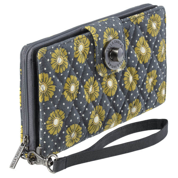 Dotted Daisy Charcoal RFID Cash System Wallet