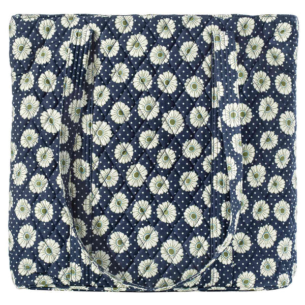 Dotted Daisy Navy Large Shoulder Tote