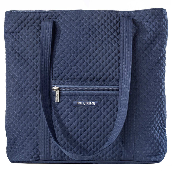 Solid Navy Large Shoulder Tote