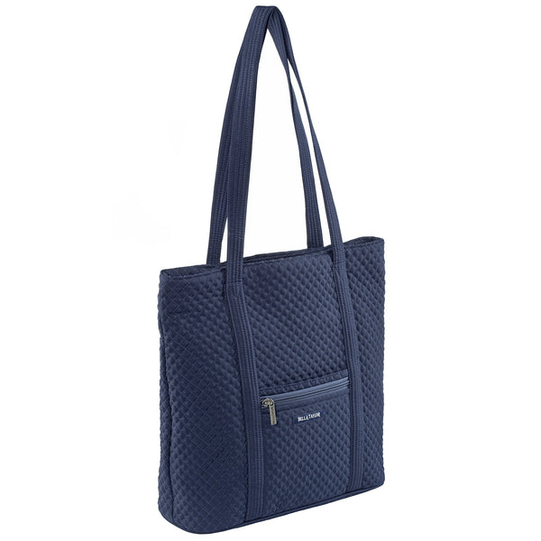 Solid Navy Large Shoulder Tote