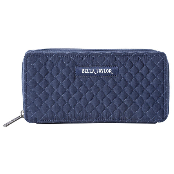 Solid Navy RFID Slim Card Wallet