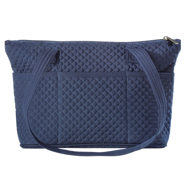 Solid Navy Small Shoulder Tote