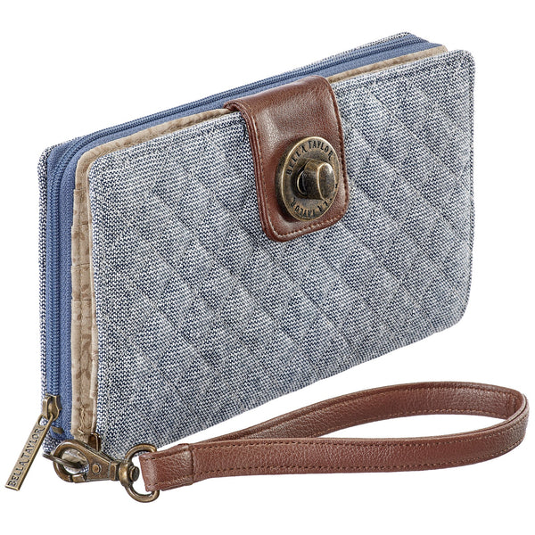 Blue Chambray RFID Cash System Wallet