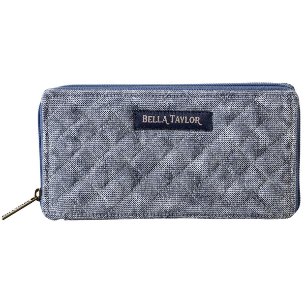 Blue Chambray RFID Slim Card Wallet