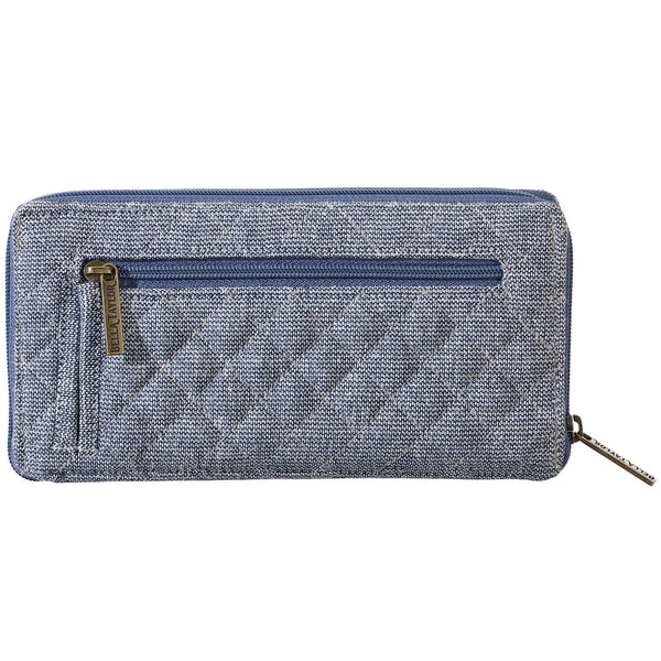 Blue Chambray RFID Slim Card Wallet