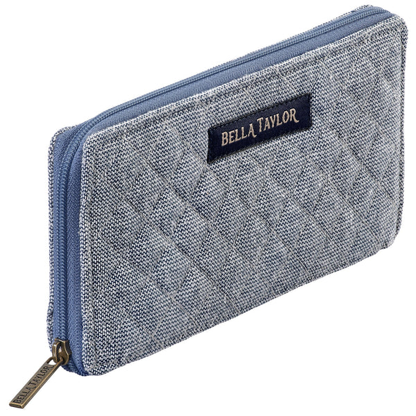 Blue Chambray RFID Slim Card Wallet