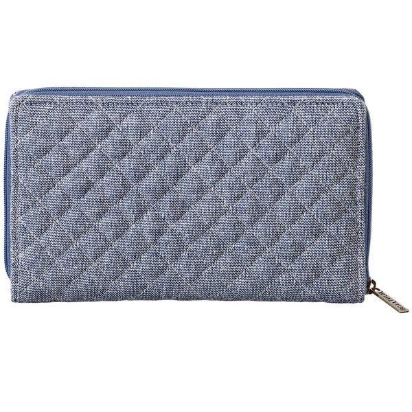 Blue Chambray RFID Wrist Strap Wallet