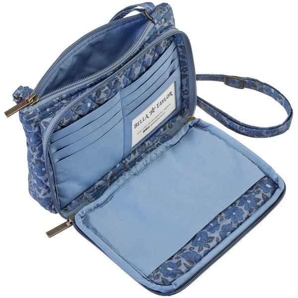 Navy Floral Essentials Wallet Crossbody