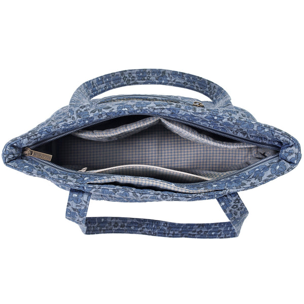 Navy Floral Large Tote