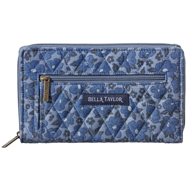 Navy Floral RFID Wrist Strap Wallet