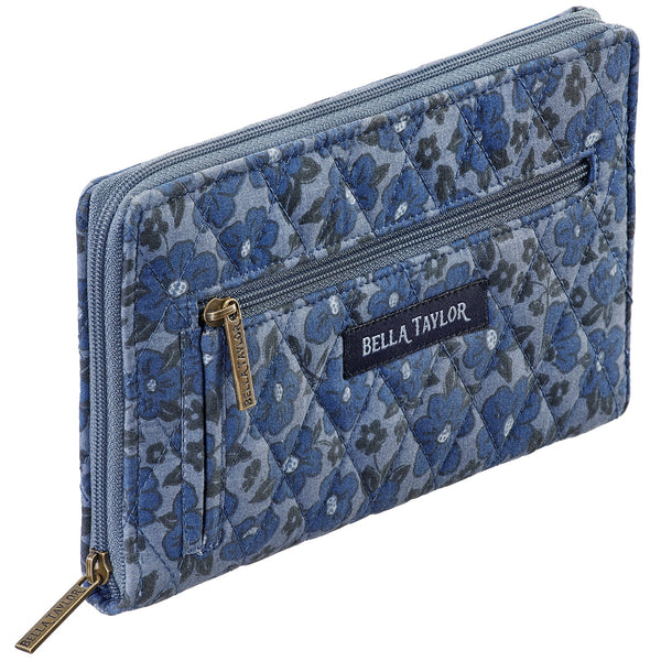 Navy Floral RFID Wrist Strap Wallet