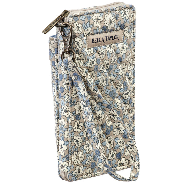 Khaki Floral RFID Cell Phone Wristlet