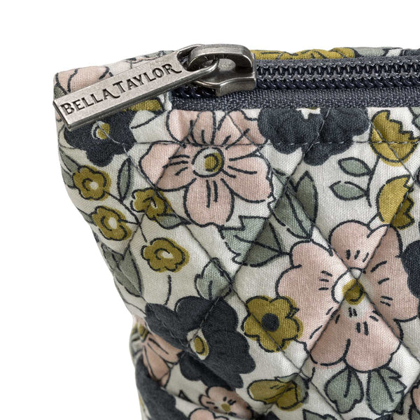 Delicate Floral Charcoal Large Shoulder Tote